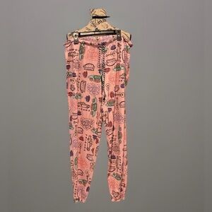 FRIENDS The Television Show pink Graphic Pajama/Lounge Pants Sz L 12/14